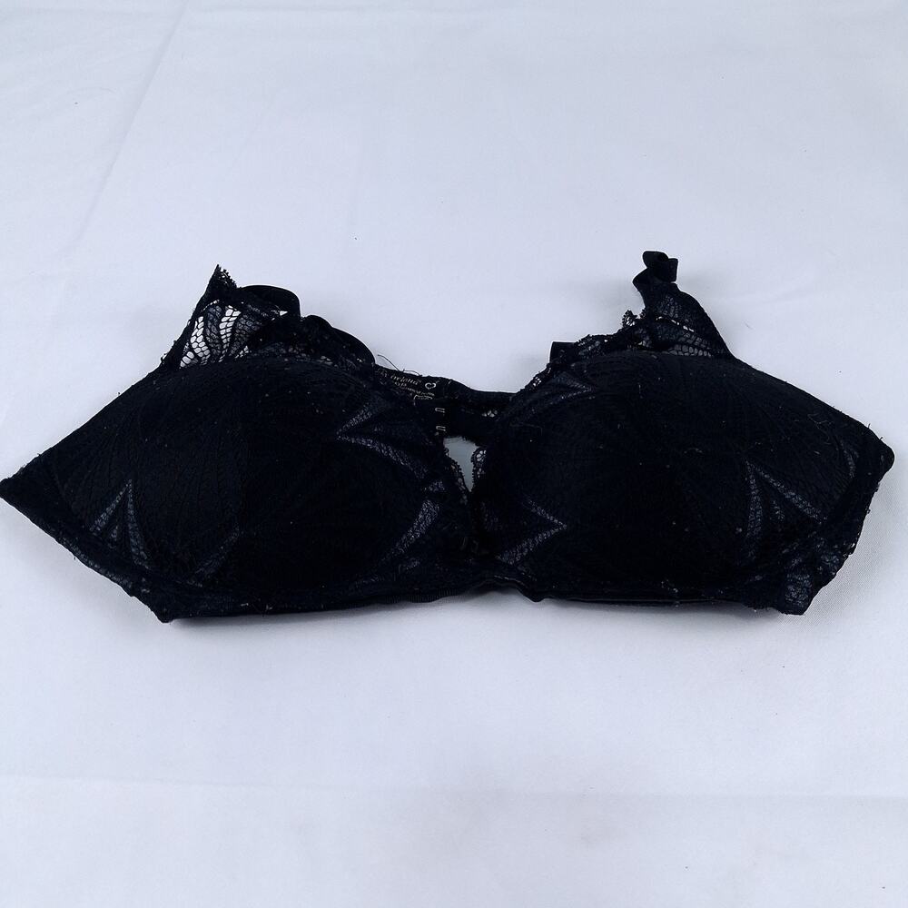 kathy ireland INTIMATES Black Lace Push Up Underwire Bra 38C